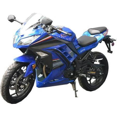 X-Pro Brand New 250cc Motorcycle, 6 Manual Transmission Electric Start 17 inch Wheels Assembled in Crate, Blue