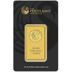 1 oz Gold Bar Perth Mint Australia (New w/Assay)